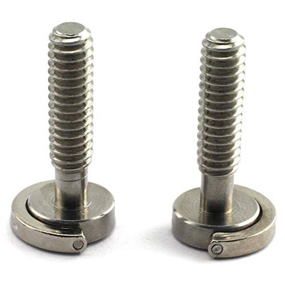 HJ Garden 2pcs 1/4-20 Thread D-Ring Stainless Steel Camera Fixing Screws for Camera Tripod Monopod QR Plate,D Shaft Quick Release Plate Mounting Screw 26mm Length - size: 1/4"-20x26mm
