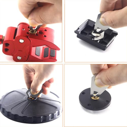 ZYAMY 4PCS Screw Removal Wrench Finger Wrench Fastener Aluminum Camera Quick Release Plate Screwdriver 3/8-inch 1/4-inch Reducer Tripod Bushing Conversion Adapter Portable One Slot Plate Handle