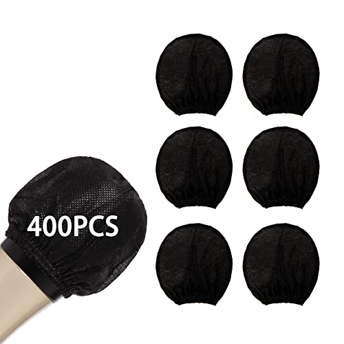 Microphone Cover Pop Filter 400 PCS, Disposable Mic Cover with Individual Packing, Microphone Protector Suit for Most Handheld Microphones, Non-Woven, Black - color: 400 PCS-Black