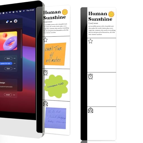 Computer Monitor Memo BoardHuman Sunshine Logo Decor Monitor Message Board Sticky Notes Office Desk Accessories for Send Family Members Office Friends and Colleagues Gifts - color: Human Sunshine