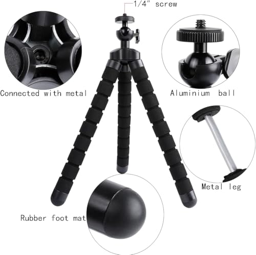 Acuvar Flexible Phone Tripod Stand with Wireless Remote & Adjustable Holder, Mini Smartphone Tripod for iPhone & Android, Portable for Vlogging, Selfies, Live Streaming & Video Recording - style: Tripod + Smartphone Mount + Remote
