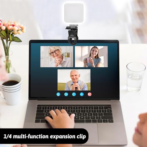Monitor Camera Mount Clamp Clip, Ring Light Clip Adapter Replacement Screen LCD Display Top Fill Lightes-Flash Holder Webcam Stand Zoom Light Clips-on Part for Phone Tripod Tablet Video Live Stream - color: black