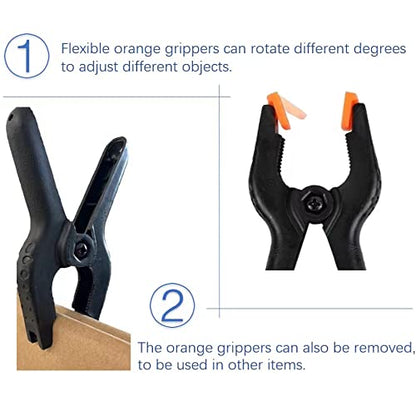 10 Packs of 3.4 inch Professional Plastic Small Spring Clamps Heavy Duty for Crafts or Plastic Clips and Backdrop Clips Clamps for Backdrop Stand,Photography, Home Improvement and so on