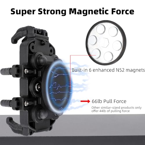 Magnetic Motorcycle Phone Holder - 66 lb Magnetic Pull, Anti-Vibration Heavy Duty Mount for Gas Tank, Universal for iPhone Samsung 4.7-7.2'' Cell Phones