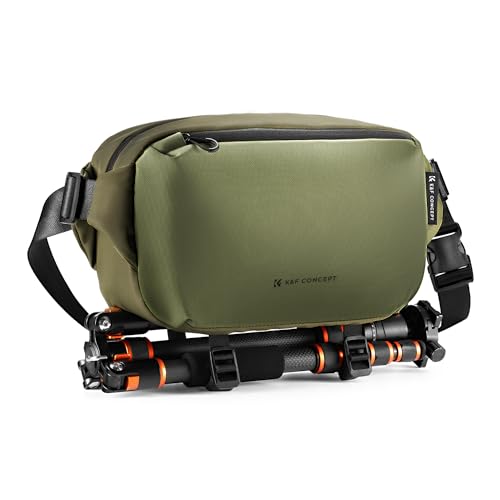 K&F CONCEPT Camera Sling Bag Crossbody Bag Waterproof Camera Shoulder Backpack DSLR/SLR/Mirrorless Camera Case - color: 03 Green Medium