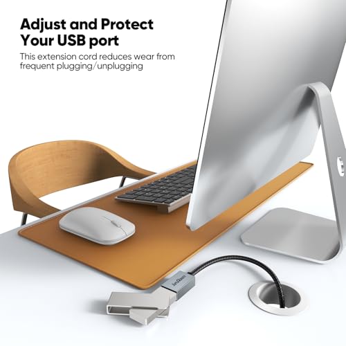 USB Extension Cable 1FT 2Pack, Short USB A 3.0 Extender Cord 5Gbps High Speed Data Transfer & Charging Male to Female Braided for TV Flash Drive Keyboard Mouse Webcam Printer Monitor - size: 1 Feet, style: 2 Pack