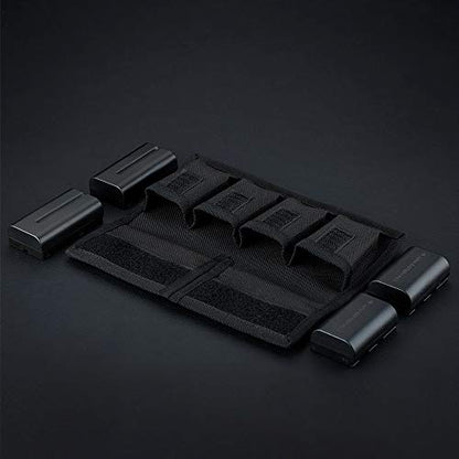 Camera Battery Pouch Holder Case for 4 PCS Sony NP-F550 NP-FW50 NP-FZ100 NP-BX1 Canon LP-E6 LP-E8 LP-E10 LP-E12 LP-E17 Fuji NP-W126 Nikon EN-EL14 EN-EL15 with Zipped Pocket to Store SD TF XQD CF Cards - size: 4 Slot+2 Zippered Pockets