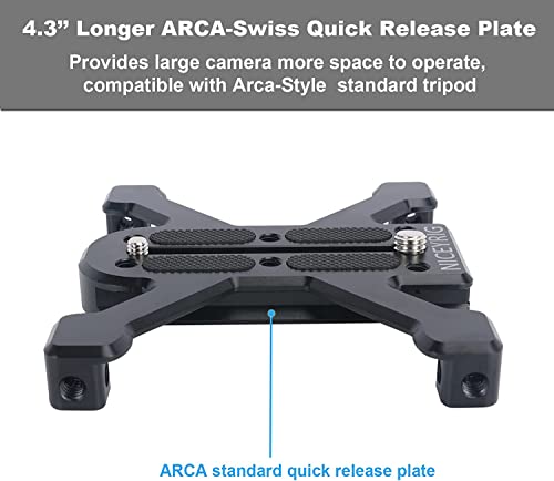 NICEYRIG Quick Release Plate for Arca-Swiss Standard, Tripod/Ground Shooting Switch Plate with Four-feet Stand Support for Heavy Camera, Camcorder - 520 - size: 4.3 Inch