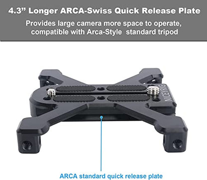 NICEYRIG Quick Release Plate for Arca-Swiss Standard, Tripod/Ground Shooting Switch Plate with Four-feet Stand Support for Heavy Camera, Camcorder - 520 - size: 4.3 Inch