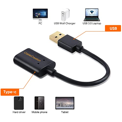 CableCreation USB C Female to USB Male Adapter, 5Gbps USB3.1 to USB C Adapter for Laptops Logitech StreamCam, etc - style: Cable Adapter-1Pack