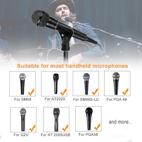 4 Pcs Universal Microphone Clip, Adjustable Mic Clip Holder for Mic Stand，Come with 5/8" Male to 3/8" Female Screw Adapter - size: 4_Pack