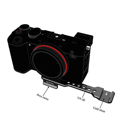 NICEYRIG Cold Shoe Mount Extension Bracket with Quick Release Plate for Arca-Standard Dovetail, DSLR Camera and Tripod Adapter Shoe Mount Cheese Bar for Microphone Flash LED Light - 433