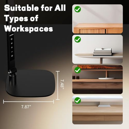 LitONES LED Desk Lamp for Home Office, Professional Eye-Caring Diffused Desk Light, 3 Color 10 Brightness Computer Light, Dimmable Office Lamp with Memory & Timer Func, Metal Swing Arm Table Lamp - color: Black (2-Pack)