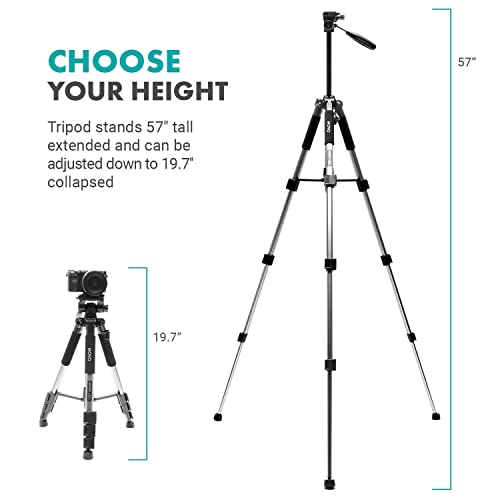 Movo iVlogger iPhone/Android Compatible Vlogging Kit with Fullsize Tripod - Phone Video Kit Accessories: Tripods, Phone Mount, LED Light and Cellphone Shotgun Microphone for Phone Video Vlog Recording