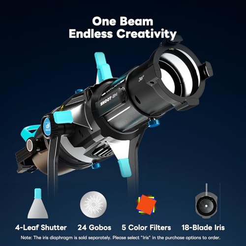 Bowens Mount Optical Snoot Photography,Spotlight Snoot Gobos kit for Monolight,Compatible with Aputure Amaran 100X/D 200D/X,150/300c,600x Pro,Godox SL60 Continuous Light etc - size: Bowens Mount Ultra