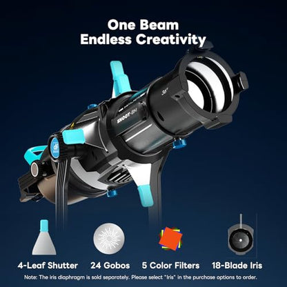 Bowens Mount Optical Snoot Photography,Spotlight Snoot Gobos kit for Monolight,Compatible with Aputure Amaran 100X/D 200D/X,150/300c,600x Pro,Godox SL60 Continuous Light etc - size: Bowens Mount Ultra