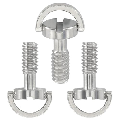 Piutouyar 1/4"-20 Thread Stainless Steel D Ring Screw, D Shaft Quick Release Plate Mounting Screw Camera Fixing Screws