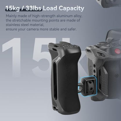 SmallRig Side Handle with (1/4" & 3/8") Two-in-One Locating Screw, Stretchable Mounting Point, Ergonomic Handgrip with 36mm Up/Down Adjustable, Left/Right Hand Universal - style: Two-in-One Side Handle