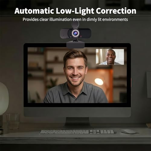 4K Webcam with Autofocus & Tripod, Camera for PC Laptop with Dual Microphone, USB Computer Camera with Low Light Correction, Auto White Balance, Video Camera for Streaming, Meetings, Office, Zoom - style: 4K-PDAF