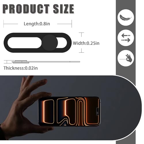 Front Camera Cover Compatible for iPhone 17/17 Air / 17 Pro/17 Pro Max,Webcam Cover Protect Privacy and Security,Not Affect Face ID, 2 Pack-Black - color: Black
