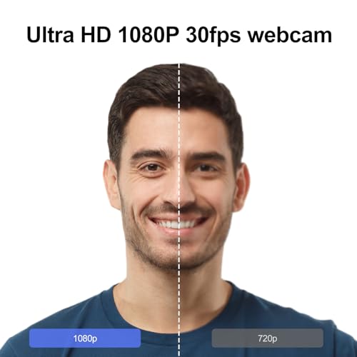 Angetube 1080P Webcam, Computer PC Camera for Laptop with Privacy Cover | 2 Microphone, Plug & Play, USB Type-A & A-to-C Adapter, 78° FOV, Suit for Online Calling, Zoom/Teams/YouTube/Google Meeting