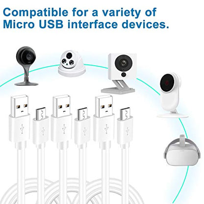 SIOCEN 10FT 3Pack USB Power Extension Cable Cord for WyzeCam,Yi Camera,Oculus Go,Echo Dot Kid Edition,Nest Cam,Kasa Cam,Netvue,Arlo Pro Q,Blink,Furbo Dog, USB Charging Cord for Home Security Camera