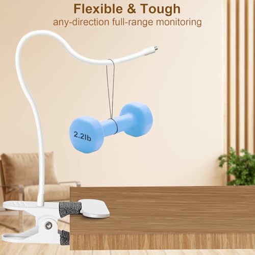 Baby Monitor Mount for Nanit Pro Smart Baby Monitor & Flex Stand, Also for Cameras with 1/4 Screw Stand, Flexible Clip Clamp Mount Adjustable Monitors Holder Without Tools or Wall Damage - size: 7.87 inch