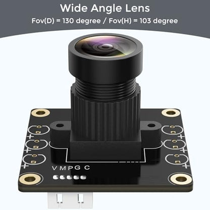 1080P USB2.0 UVC Camera, 130° Wide Angle Camera, Plug & Play for PC, Raspberry Pi, Jetson Nano and SBCs. Support Windows, Linux, Android and Mac OS.