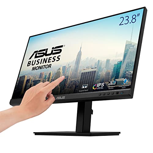 ASUS 24" 1080P Multi-Touch Monitor (BE24ECSBT) - Full HD, IPS, 10-Point Touch, IPS, Eye Care, USB-C with Power Delivery, HDMI, DisplayPort Daisy Chain, Height Adjustable, VESA Wall Mountable - style: 24" Touch Daisy Chain