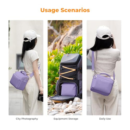 K&F CONCEPT Camera Sling Bag Small Crossbody Camera Case DSLR/SLR/Cute Compact Shoulder Photography Bags for Photographers-Purple - color: 08-purple