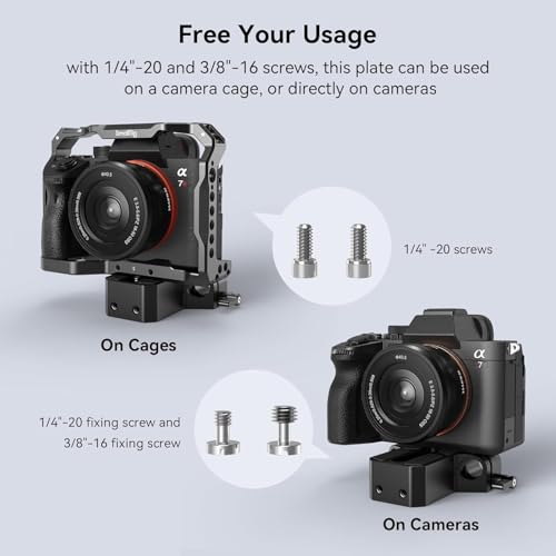 SMALLRIG Camera Base Plate Kit with 15mm LWS Rod Rail Clamp, 15mm Lens Support for Sony A6500 A6600 A6300, for Canon R5 R6, for Sony A7SIII / A7III, Both for Cameras & Cages - 4959 - style: Base Plate+Lens Support