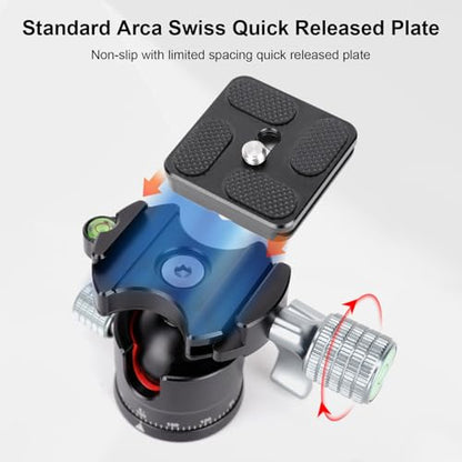 Koolehaoda Mini Ball Head with Arca Quick Release Plate, 360° Panoramic | Φ28mm Metal Ball Joint, 1/4" Screw, Max Load 22lbs/10kg, for DSLR Camera Tripod Monopod, Lightweight Aluminum - color: 28mm Ball Head