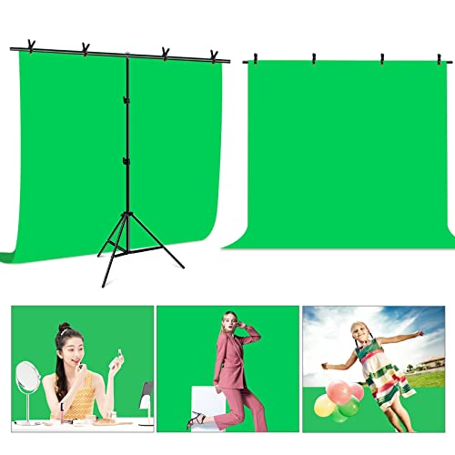 PULUZ Green Screen Backdrop Kit with Stand, 6.5X6.5ft Portable Green Screen Stand kit, GreenScreen Background with Stand Carrying Bag Clamp for Photoshoot, Photography Video, Live Streaming - size: 6.5 x 6.5 Ft