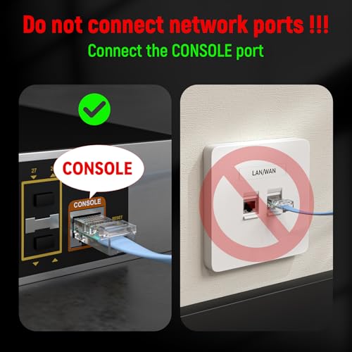 USB Cisco Console Cable, USB to RJ45 Console Cable Compatible with Routers/Switch/Windows 7, 8,10 (12ft) - size: 12 ft