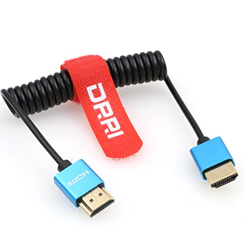 8K HDMI to HDMI 2.1 Ultra High-Speed Braided Coiled Cable for Sony A7III a7s3 A7RV FX6,Z Cam E2 S6 - color: Blue Coiled Cable, size: HDMI-HDMI