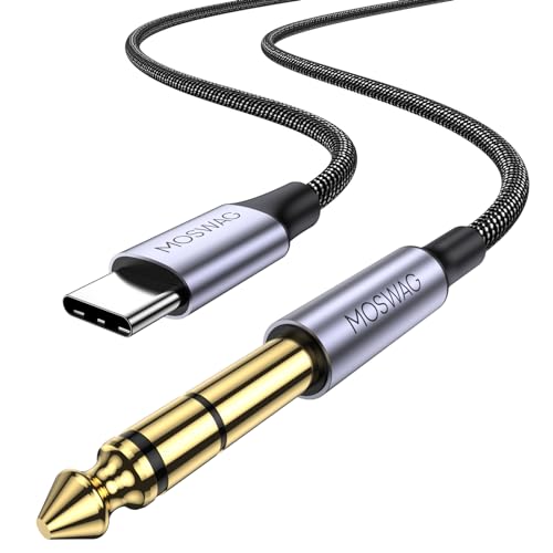 MOSWAG USB C to 1/4" Male TRS Audio Stereo Cable, USB C to 6.35mm 1/4 TRS Audio Cable Compatible with Laptop/Tablet/Smartphone with Type C Portsr (32.8 ft/10m)(No Recording Support) - size: 32.8 ft