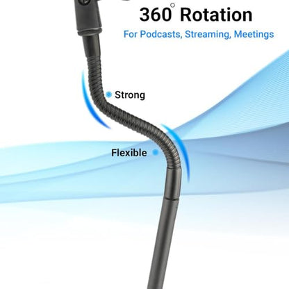 Telescoping Desktop Gooseneck Mic Stand, Adjustable 12–18″ Height with 6″ Flexible Arm, Heavy 3.9 lb Weighted Base, Mic Clip & Adapter – Ideal for Podcasting & Streaming - size: 12-18 inch