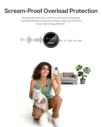 Wireless Lavalier Microphone for iPhone 17/16/15/14, iPad & Android, Magnetic Clip-on Mini Mic with Charging Case,30H Playtime Plug-Play Lapel Lavalier Mic for Vlog TikTok, AI Noise Reduction