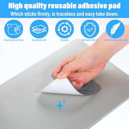 Portable Hard Drive Sleeve 2-Pocket Stick on Pouch with Reusable Adhesive SSD Hard Drives Carrying Case Computer Accessories Pouch Holder for Most Laptop External Solid State Drive Mouse USB Cable - color: grey