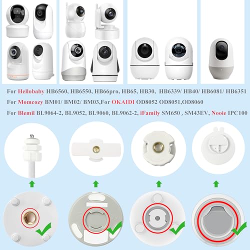 Baby Monitor Mount Holder for HelloBaby HB6550/HB65/HB6550pro/HB66/HB248/HB40/HB6339/HB6351, Momcozy BM01/BM03/BM04, Blemil BL9064-2/BL9052, ANMEATE SM935E/SM650,nooie IPC100, 16" Clip Mount - color: Silver