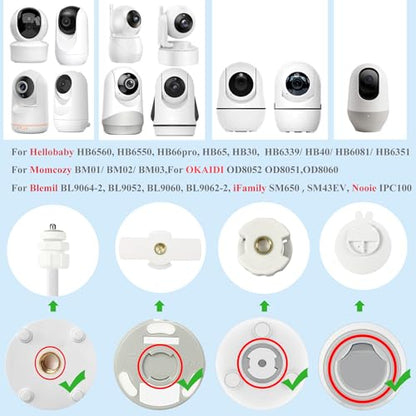 Baby Monitor Mount Holder for HelloBaby HB6550/HB65/HB6550pro/HB66/HB248/HB40/HB6339/HB6351, Momcozy BM01/BM03/BM04, Blemil BL9064-2/BL9052, ANMEATE SM935E/SM650,nooie IPC100, 16" Clip Mount - color: Silver