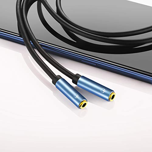 MillSO Headset Splitter for 2 TRRS Headphones or Mics 3 Feet 3.5mm Jack Adapter TRRS 4-Pole Splitter Male to Dual Female Adapter Compatible for 2 Headsets, Microphones to Mobile Phone, Laptop - size: 3 Feet - Standard