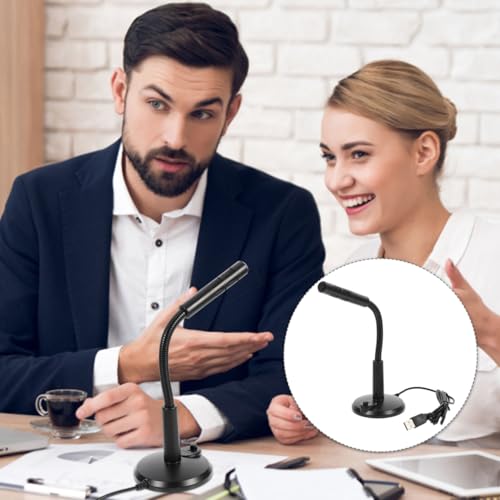HOMSFOU USB Microphone Desktop Microphone for Computer and Laptop Adjustable Angle Mic with Stable Pedestal for Game Voice Chat Live Streaming Podcasting Computer Accessory
