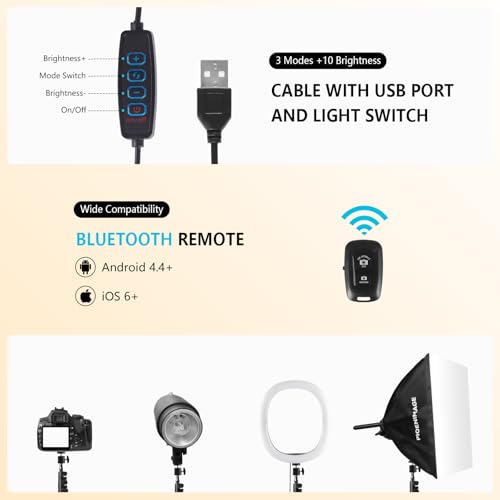 12" Selfie Ring Light with 59" Tripod Stand and Phone Holder, Dimmable LED Circle Lights Phone Ring Light Tripod for Photography, Video Recording, Live Stream, Makeup