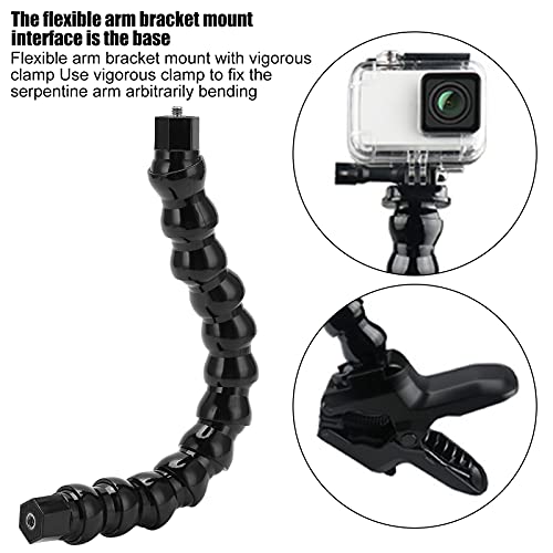 Yosoo Health Gear Camera Mount Arm, 12 Sections Flexible Sports Camera Clamp Arm, 1/4in Screw Holes, Compatible with Action Cameras
