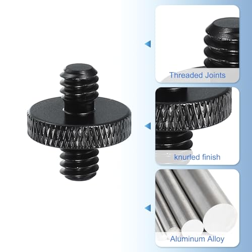PATIKIL Tripod Screw Adapter 1/4" Male to 1/4" Male, 2 Pcs Tripod Nut Connectors Camera Mount Screw Camera Double Head Converter for Microphone Holder Magic Arms Accessories, 18 mm - size: 1/4" Male to 1/4" Male,18 mm