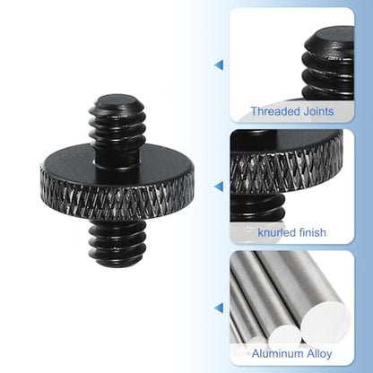 PATIKIL Tripod Screw Adapter 1/4" Male to 1/4" Male, 2 Pcs Tripod Nut Connectors Camera Mount Screw Camera Double Head Converter for Microphone Holder Magic Arms Accessories, 18 mm - size: 1/4" Male to 1/4" Male,18 mm