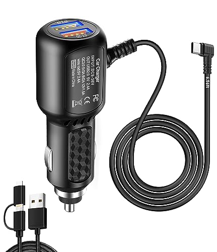 Dash Cam Charger USB C,Type C USB Power Cord,USB C Car Charger,Dual Port USB Dashcam Power Adapter,Fast Charging Cord Suitable for REDTIGER F7N、Vantrue N4、WOLFBOX etc Dashcam (6.5FT) - size: 6.56ft