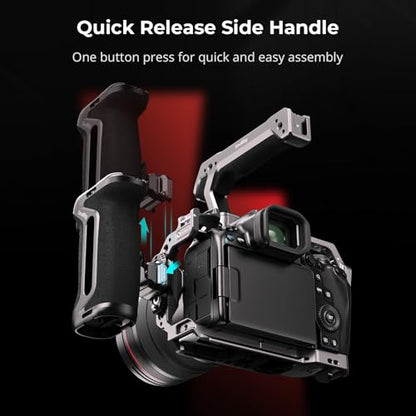 SMALLRIG NATO Side Handle with NATO Rail, H21 HawkLock Quick Release, for Left or Right Hand, 36mm/1.4in Up and Down Adjustable, Ergonomic Handgrip with Built-in Cold Shoe, 1/4"-20 Threaded Holes - style: HawkLock Side Handle