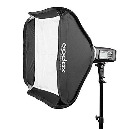 Godox 32x32 inches / 80x80cm Portable Foldable Studio Flash Softbox Diffuser kit with Bowens Mount Speedring and Carrying Case for Portraits,Product Photography and Video Shooting with USB LED
